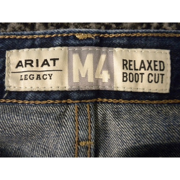 Ariat Jeans Mens 35x32 Blue Denim M4 Low Rise Legacy Relaxed Bootcut‎ 10008402 - Picture 7 of 14
